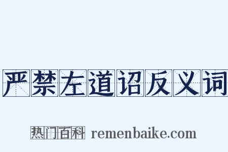 严禁左道诏反义词是什么意思的图片